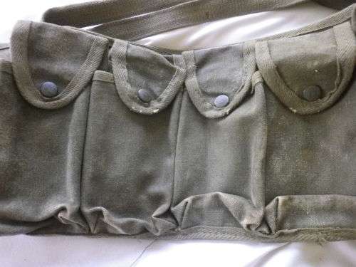 RHODESIAN ARMY - HEAVY DUTY CANVAS CHEST RIG / WEBBING - 6 MAG +2 GRENADE POUCHES - MORE BELOW-(4398