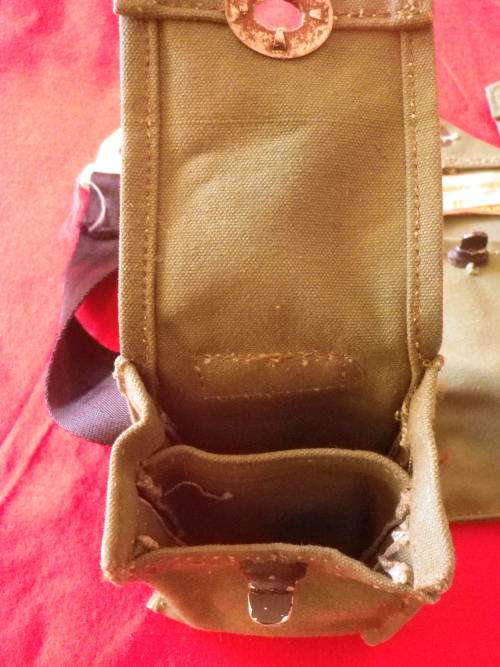 RHODESIA  - 3 MAG POUCHES, 1 X SINGLE, 2 X DOUBLE MADE KALBRO, BYO - ON IMPROVISED BELT - RARE (2338