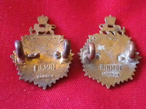 RHODESIA & NYASALAND ASC-  BI METAL FACING PAIR COLLAR BADGES - MADE FIRMIN      (6977)