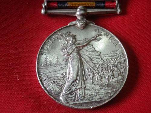 QSA - BOER WAR - TO  W.W.SCOTT 63RD BTY. RFA - 5 BARS - UNRESEARCHED CONDITION AS SEEN IN PICS(4478)