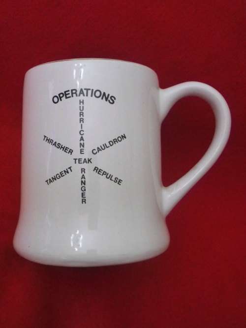 6 RHODESIA REGT. MUG - INCLUDES ALL OPERATIONS  - MADE WILLSGROVE    (6987)