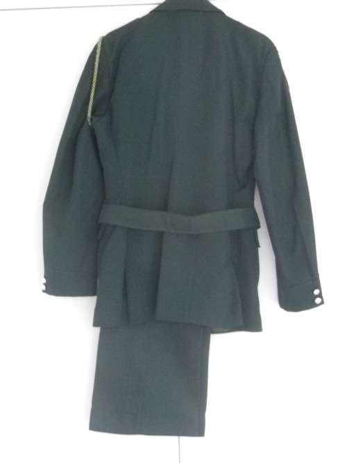 RHODESIAN ARMY GREENS TUNIC + TROUSERS + BELT - MADE RAPIER GARMENTS, SBY SEE BELOW   (4391)