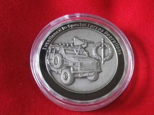 SA SPECIAL FORCES - 5 RECCE CHALLENGE COIN #035  -  OD 44mm - IN PLASTIC CASE  (2515)