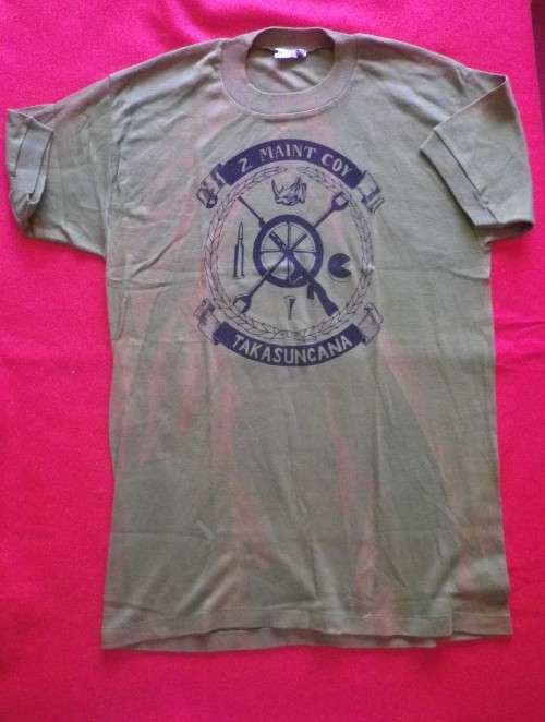 RHODESIAN ASC TEE SHIRT - 2 MAINT. COY. 2 BDE - SIZE 40 - MADE MONOGRAM - MINOR DISCOLOURATION (4515