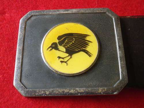 SADF - 31 BATTALION LEATHER BELT + BUCKLE - SCARCE - TOTAL LENGTH 114 CM / 45" (2518)