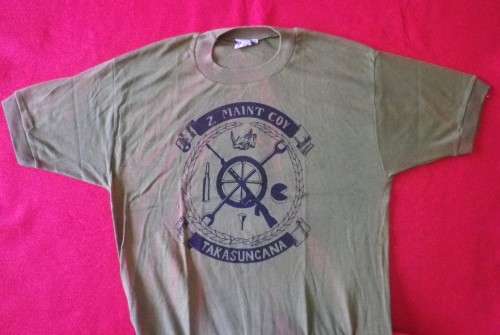RHODESIAN ASC TEE SHIRT - 2 MAINT. COY. 2 BDE - SIZE 40 - MADE MONOGRAM - MINOR DISCOLOURATION (4515