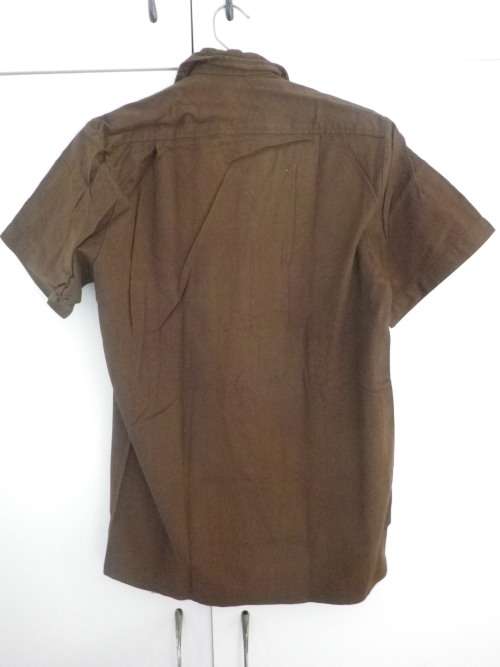 RHODESIAN SFA - PFUMO RE VANHU CHOC BROWN COMBAT SS SHIRT - SIZE 35 - RARE -  SEE BELOW      (4518)