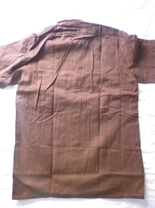 RHODESIAN SFA - PFUMO RE VANHU CHOC BROWN COMBAT SS SHIRT - SIZE 35 - RARE -  SEE BELOW      (4518)