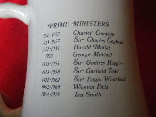 RHODESIAN MUG - COMMEMORATING ALL THE PRIME MINISTERS    (7163)