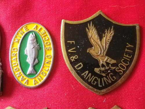 RHODESIA LOT 13 X ANGLING CLUB / SOCIETY  BADGES - NO PINS - SOME ARE SCARCE    (7273)