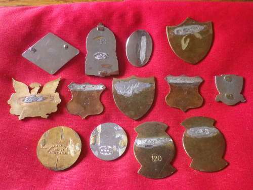 RHODESIA LOT 13 X ANGLING CLUB / SOCIETY  BADGES - NO PINS - SOME ARE SCARCE    (7273)