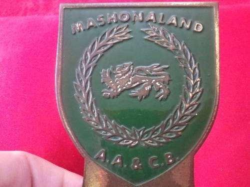 RHODESIA- MASHONALAND ATHLETICS ASSOC. & C.B ?? 1965 -   BRASS + ENAMEL TROPHY   (7297)