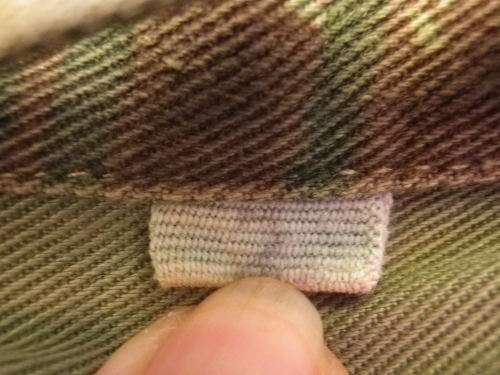RHODESIAN ARMY - CAMMO JACKET -SIZE 2 - INSCRIBED - SCARCE "GREEN BASE COLOUR" -BACK ZIP POCKET