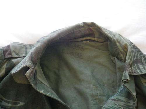 RHODESIAN ARMY - CAMMO JACKET -SIZE 2 - INSCRIBED - SCARCE "GREEN BASE COLOUR" -BACK ZIP POCKET