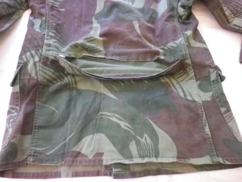 RHODESIAN ARMY - CAMMO JACKET -SIZE 2 - INSCRIBED - SCARCE "GREEN BASE COLOUR" -BACK ZIP POCKET