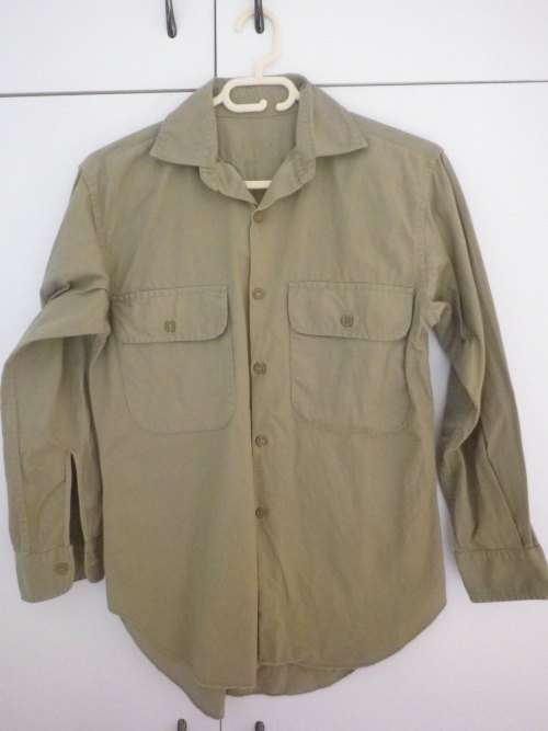 RHODESIAN LS KHAKI SHIRT - SIZE SMALL -SEE BELOW    (7332)