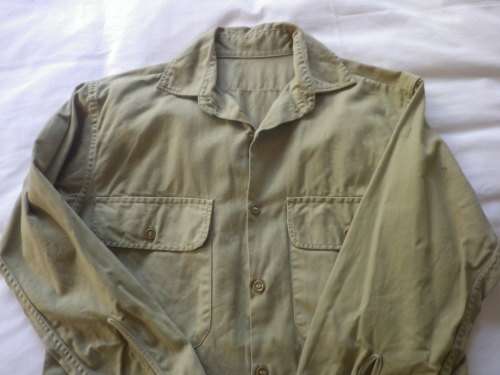 RHODESIAN LS KHAKI SHIRT - SIZE SMALL -SEE BELOW    (7332)