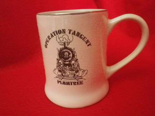 RHODESIA - BSAP PUMTREE OP TANGENT MUG - NOTE MANUFACTURING "BUBBLES" !!  MADE WILLSGROVE (563)