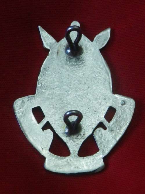 RHODESIAN AFRICAN RIFLES  - CHROME HEADDRESS BADGE - USED MOSTLY BY BANDSMEN    (3901)