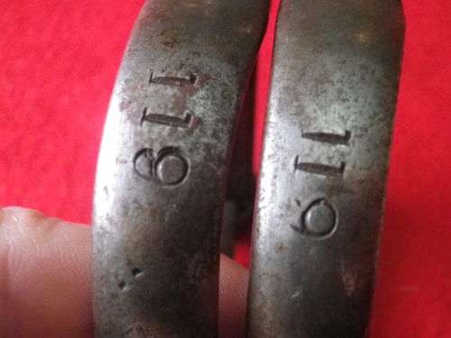 RHODESIA - EARLY PAIR HANDCUFFS + ORIGINAL KEY - ALL STAMPED 119 - HISTORY UNKNOWN -WORKING  ( 3935)