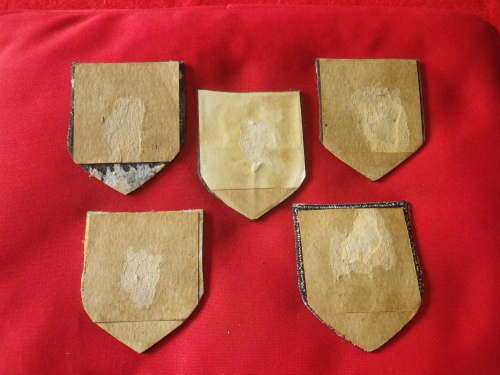 RHODESIAN ARMY - SET - 1/2/3/4 BRIGADE + RH ARMY PATCHES - ALL HAVE GLUED CARDBOARD BACKINGS  (7388)