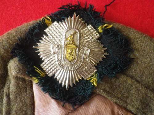 SADF-  CAPE TOWN HIGHLANDERS -TAM-O-SHANTER  - INSCRIBED  - RIM 57cm / 22.5"    (4603)