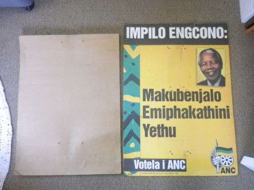 ANC - 3 X EARLY USED ELECTION POSTERS -ON BOARDS, 1 DOUBLE SIDED- SIZES BELOW -  ALL HOLED   (3933A)