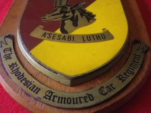 RHODESIAN ARMOURED CAR REGT. -  PLAQUE     (7394)
