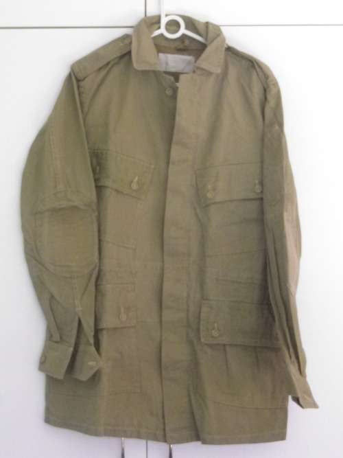 RHODESIAN ARMY PATT. KHAKI COMBAT JACKET - INTERNAL AFFAIRS? - INSCRIBED - RARE - SIZE 2 1976 (4580)