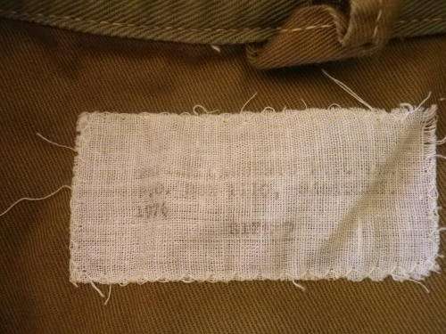 RHODESIAN ARMY PATT. KHAKI COMBAT JACKET - INTERNAL AFFAIRS? - INSCRIBED - RARE - SIZE 2 1976 (4580)