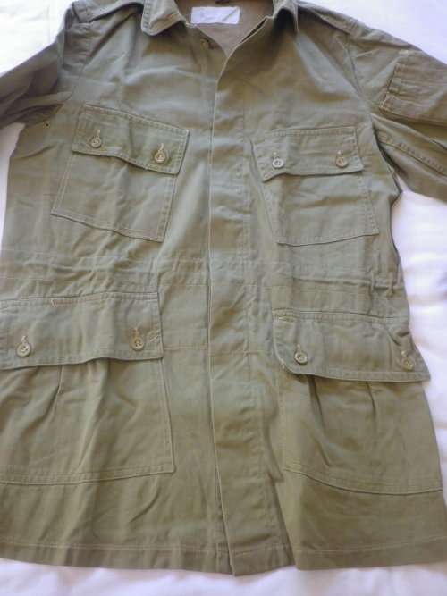 RHODESIAN ARMY PATT. KHAKI COMBAT JACKET - INTERNAL AFFAIRS? - INSCRIBED - RARE - SIZE 2 1976 (4580)