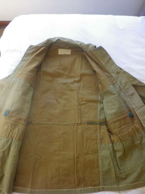 RHODESIAN ARMY PATT. KHAKI COMBAT JACKET - INTERNAL AFFAIRS? - INSCRIBED - RARE - SIZE 2 1976 (4580)