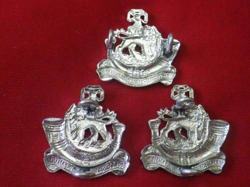 RHODESIAN LIGHT INFANTRY - SET OR'S CAP + FACING PAIR COLLAR BADGES   (4636)