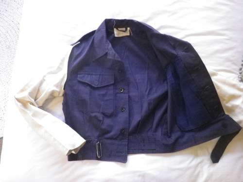 RHODESIA BSAP -  RIOT UNIFORM - DENIM BUNNY JACKET WITH TRAFFIC SLEEVES + TROUSERS + WEB BELT (7445)