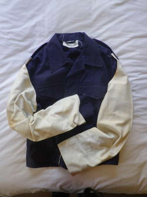 RHODESIA BSAP -  RIOT UNIFORM - DENIM BUNNY JACKET WITH TRAFFIC SLEEVES + TROUSERS + WEB BELT (7445)