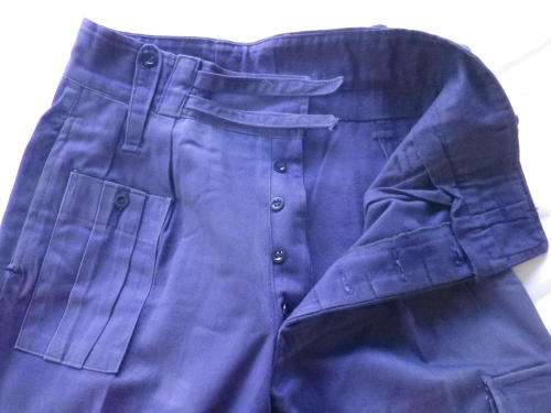 RHODESIA BSAP -  RIOT UNIFORM - DENIM BUNNY JACKET WITH TRAFFIC SLEEVES + TROUSERS + WEB BELT (7445)