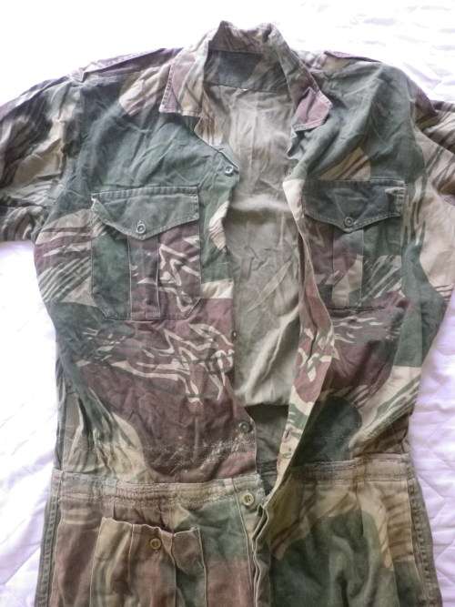 RHODESIAN ARMY - MADE UP CAMMO OVERALLS - JOINED TROUSERS + LS SHIRT - UNUSUAL   (7508)