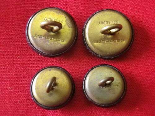 RHODESIA - INTERNAL AFFAIRS - 4 X BLACK ANODISED TUNIC BUTTONS -  ODS  15mm / 19mm  (7563)