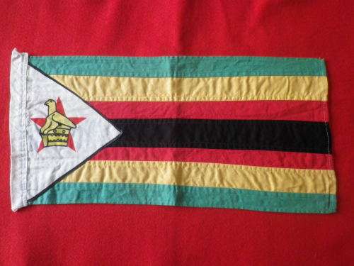 ZIMBABWE SMALL DISPLAY FLAG - MADE EARLY POST RHODEISA 46 X 22 cm  (7567)