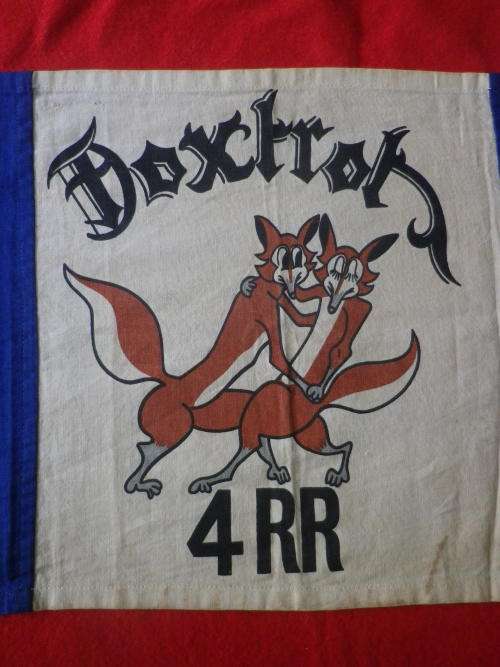 RHODESIA REGT. 4Bn. F Coy. FLAG - BELONGED TO WO2 M. FORBES BCR - RARE ITEM-  SIZE 59X30cm    (3001)