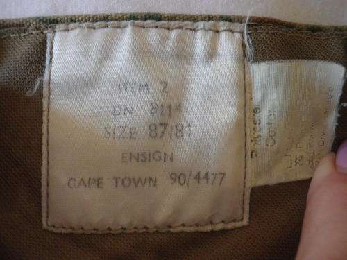 SA POLICE - CAMMO TROUSERS - OBSOLETE - MADE ENSIGN SIZE 87/81 - NOTE HOLE  (4687)