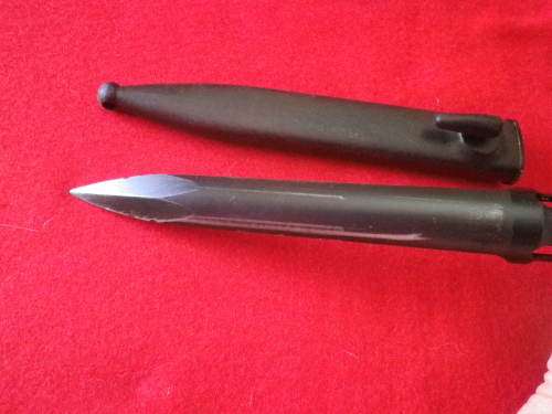 SADF - R1 BAYONET + NYLON SCABBARD - HAS UNION STAMP + SERIAL NUMBER     (4682)