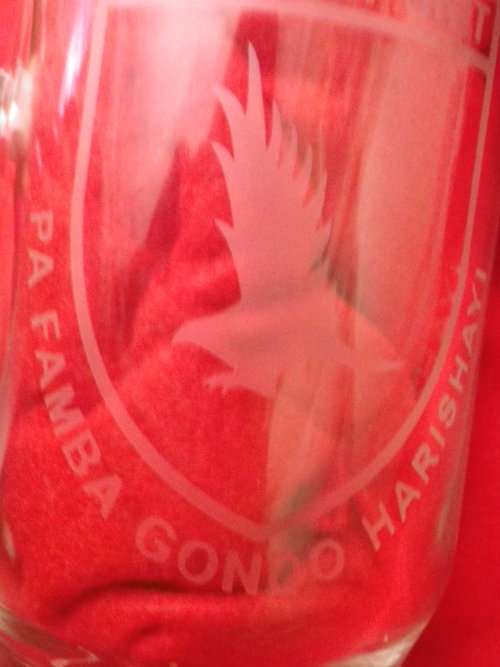 RHODESIA BSAP - SUPPORT UNIT 20 YEAR COMMEMORATIVE GLASS BEER MUG 1962-1982 (7669)