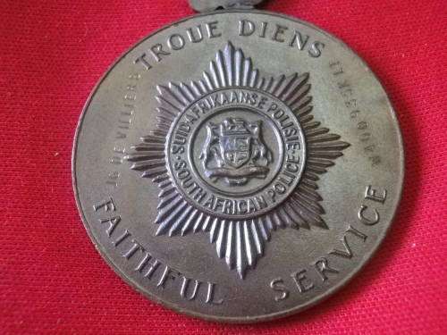 SAP - FULL SIZED MEDAL FOR FAITHFULL SERVICE (10 YEARS) - RECIPIENT ENGRAVED  (4782)