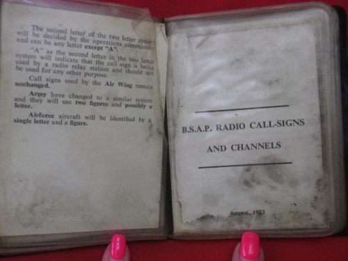 RHODESIAN ARMY - FIELD NOTE BOOK - SOME DISCOLOURATION + DIRT FROM OPS       (1046)