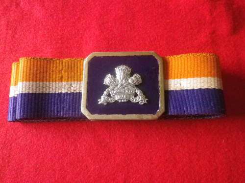 SADF - SA ARMOURED CORPS  STABLE BELT + BUCKLE  MAX LENGTH  122 cm / 48`                (4745)