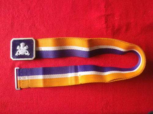 SADF - SA ARMOURED CORPS  STABLE BELT + BUCKLE  MAX LENGTH  122 cm / 48`                (4745)