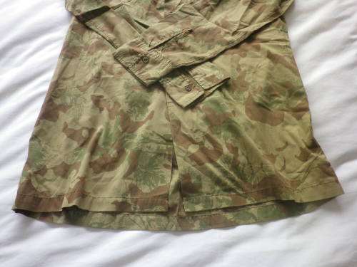 SA POLICE - CAMMO LS SHIRT + TROUSERS-  INSCRIBED, 2 SMALL HOLES+ PAINT ON COLLAR OF SHIRT (4847)