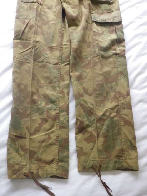 SA POLICE - CAMMO LS SHIRT + TROUSERS-  INSCRIBED, 2 SMALL HOLES+ PAINT ON COLLAR OF SHIRT (4847)