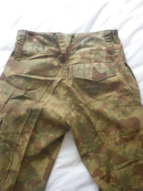 SA POLICE - CAMMO LS SHIRT + TROUSERS-  INSCRIBED, 2 SMALL HOLES+ PAINT ON COLLAR OF SHIRT (4847)